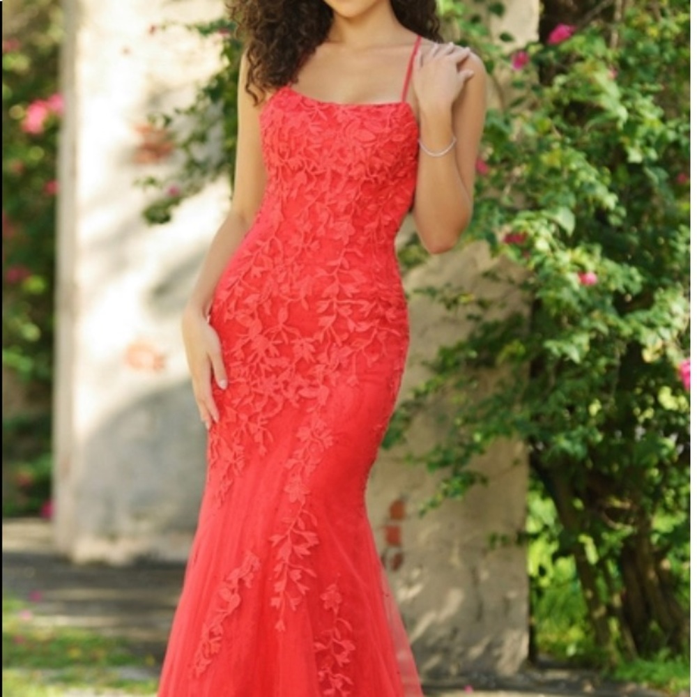 Lady Black Tie Dutchess Gown in Red